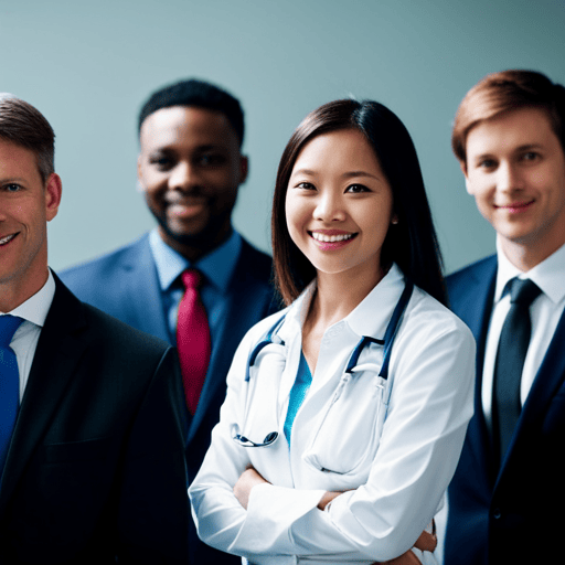 An image showcasing a diverse group of individuals in various professional attire, confidently engaged in different career paths such as a doctor, musician, teacher, and entrepreneur, emphasizing the versatility and success potential for individuals with Birth Number 9