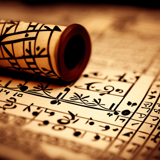 An image featuring an ancient Egyptian papyrus scroll adorned with intricate numerical symbols, alongside a medieval European manuscript showcasing astrological charts and mystical diagrams, symbolizing the rich historical origins of numerology