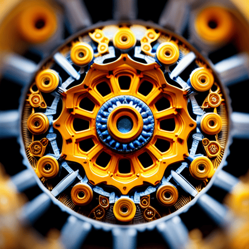 An image showcasing a vibrant kaleidoscope pattern of 21 interconnected gears, each representing a different aspect of life, unveiling the mesmerizing complexity and hidden symbolism of Numerology Number 21