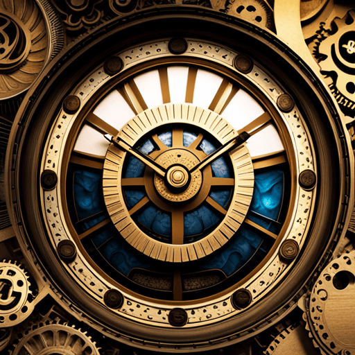 An image showcasing a mystical clock with the number 29 magnified, surrounded by intricate gears and celestial symbols, representing the enigmatic power and hidden meanings of number 29 in numerology
