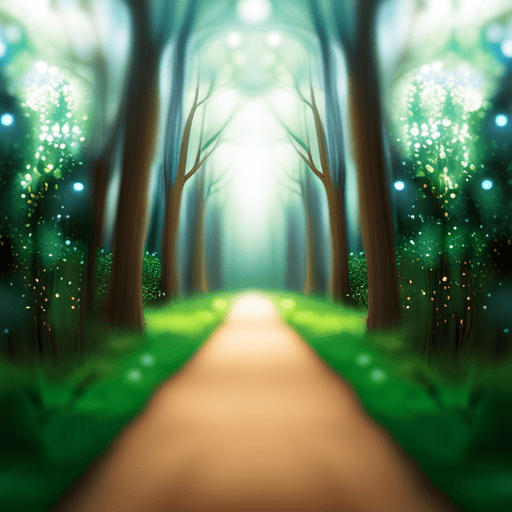 An image of a mysterious pathway illuminated by 35 ethereal orbs, each representing a unique life journey