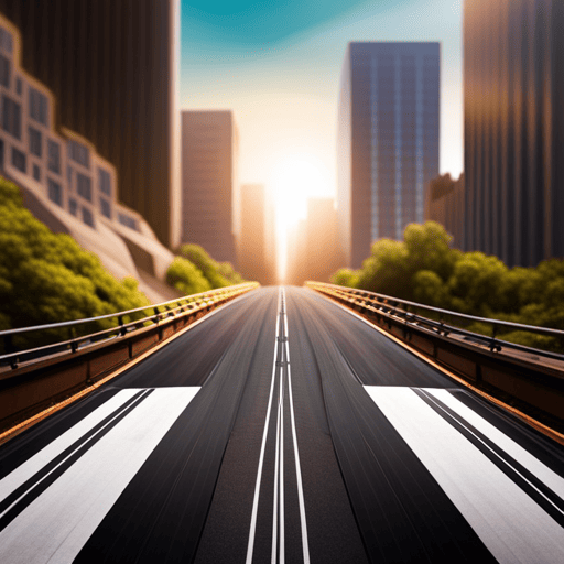 An image showcasing a road diverging into two distinct paths, one leading to a bustling cityscape symbolizing diverse career choices, and the other to a serene nature setting signifying the unique journey of a Numerology 9 Life Path