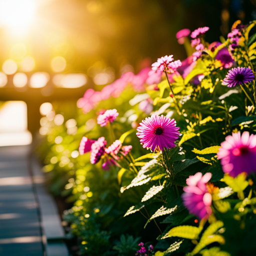 An image showcasing a serene garden filled with vibrant flowers and a path leading towards a golden gate