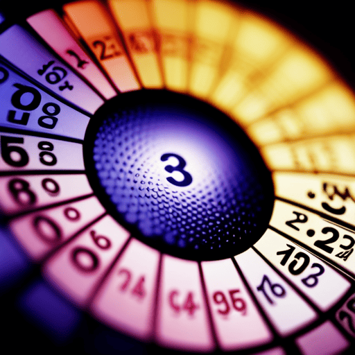 An image depicting a vibrant, circular numerology number chart with distinct sections representing life path, expression, soul urge, and destiny numbers, showcasing the interconnectedness and significance of each element