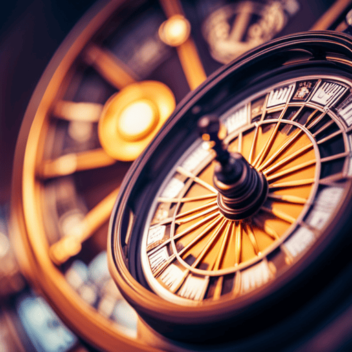 An image showcasing a mystical celestial wheel, adorned with intricate symbols and numbers, emanating a vibrant energy