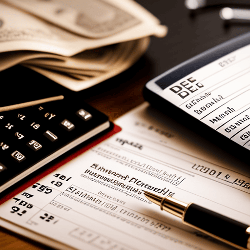 An image displaying a stack of legal documents, including a deed poll, passport application, and marriage certificate, surrounded by a ruler, calculator, and a numerology chart, symbolizing the intricate legal process and documentation involved in changing one's surname according to numerology