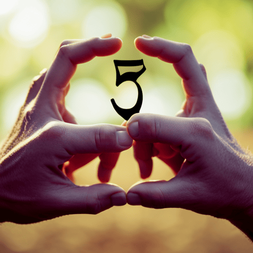 An image showcasing two hands, each adorned with unique numerology symbols, intertwined harmoniously