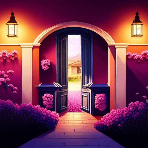 An image featuring a charming house number "92" in bold, elegant font against a vibrant backdrop, with swirling vines and blossoming flowers, symbolizing the powerful influence of number 9 in house number 92