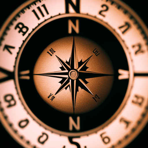 An image featuring a vibrant compass with numbers instead of cardinal directions, pointing towards various career symbols like a laptop, pencil, stethoscope, etc
