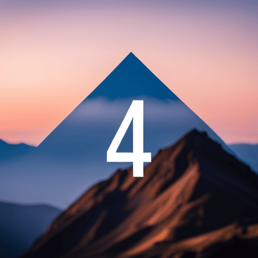 An image showcasing a serene mountain landscape with a person confidently climbing towards the peak, symbolizing ambition and stability