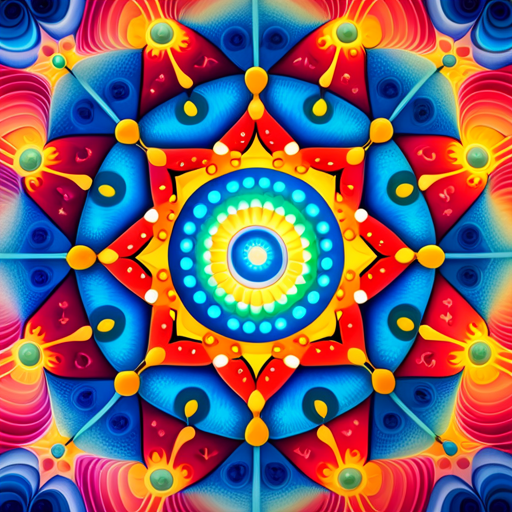 An image showcasing a vibrant mandala with intricate patterns, representing the unique energy and cosmic alignment of birthdays