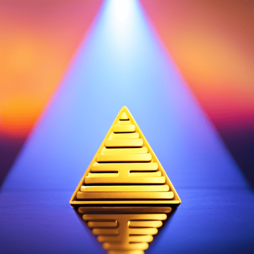 An image showcasing a golden pyramid surrounded by vibrant numerals, each representing a different aspect of financial prosperity