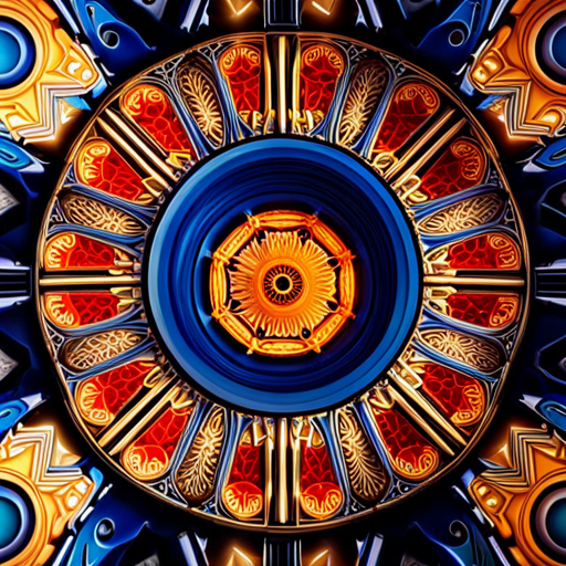 An image of a vibrant kaleidoscope showcasing interconnected numerals, pulsating with energy and reflecting intricate patterns