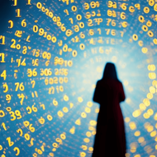 An image depicting a person surrounded by numbers, as they meticulously analyze their birth date, life path, and destiny numbers to design a personalized numerology plan for conquering obstacles