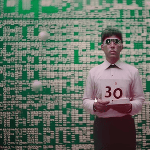 An image showcasing a person surrounded by numbers and symbols, engrossed in calculating their life path number