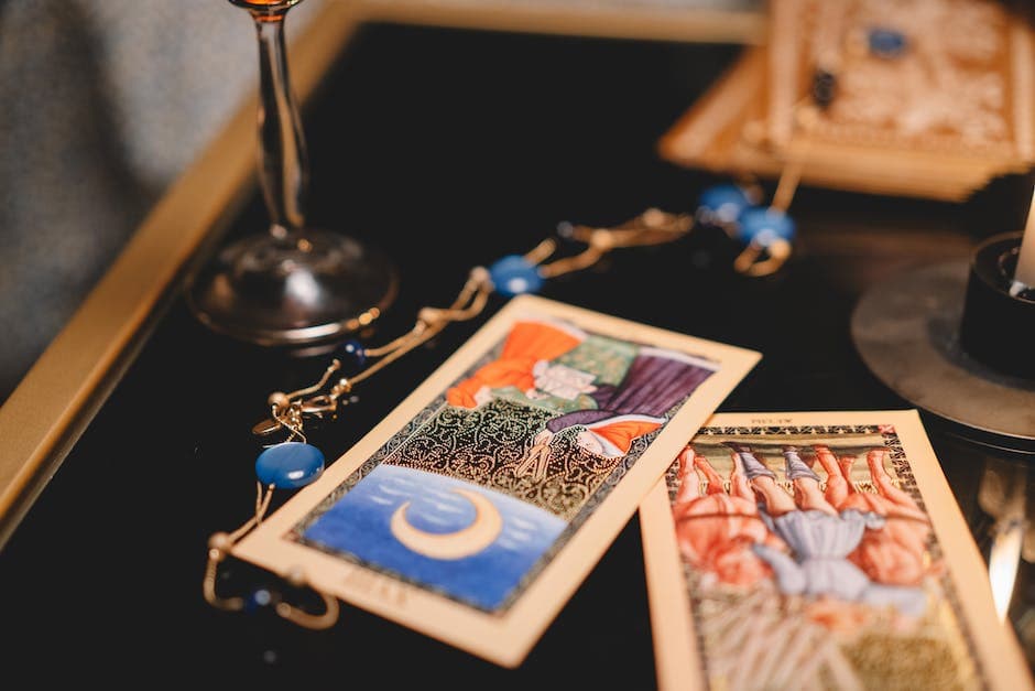 Close-up of Tarot Cards on a Table 