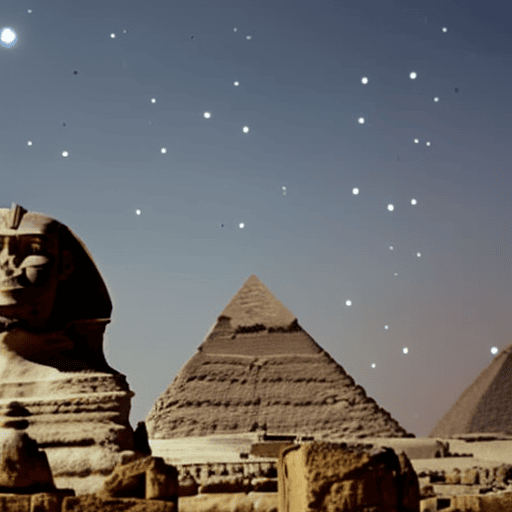 An image showcasing the celestial beauty of ancient Egypt's zodiac signs