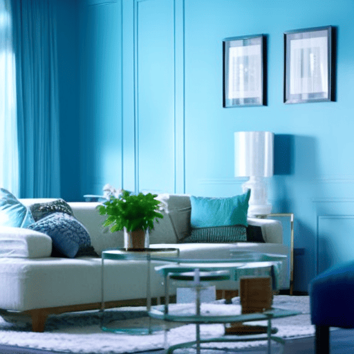 An image that showcases a serene living room with carefully chosen colors according to color numerology principles