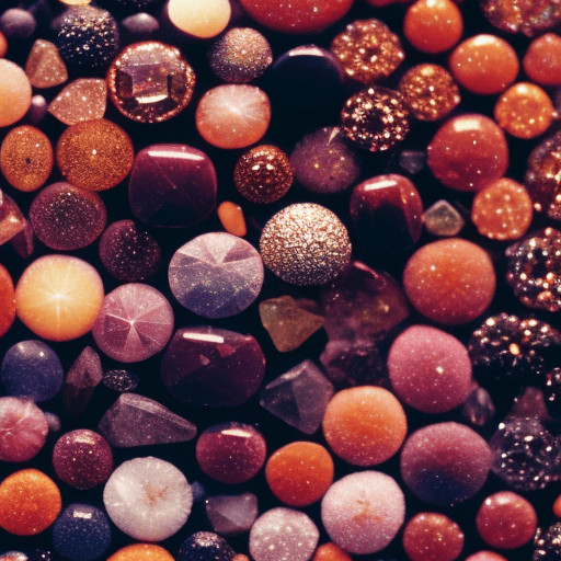 An image showcasing a diverse array of crystals, each carefully arranged in a circular pattern