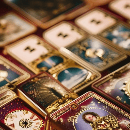 An image that depicts the mystical world of tarot cards, featuring the Major Arcana