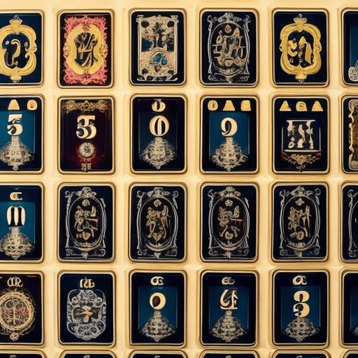 An image showcasing a spread of Minor Arcana tarot cards arranged in a sequential pattern, highlighting the significance of numerical symbolism