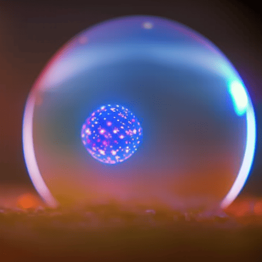An image of a mystical crystal ball glowing with vibrant hues, casting a mesmerizing aura