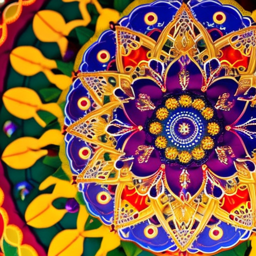 An image showcasing a vibrant mandala with intricate patterns and colors, symbolizing the interconnectedness of numerology and a balanced lifestyle