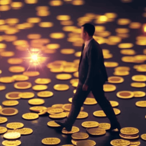 An image showcasing a person confidently stepping onto a path of golden coins, surrounded by a vibrant glow of numbers, symbolizing the power of applying numerology to financial decisions