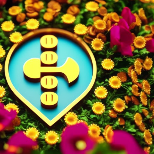 An image showcasing a golden dollar sign surrounded by vibrant, blooming flowers, symbolizing financial growth