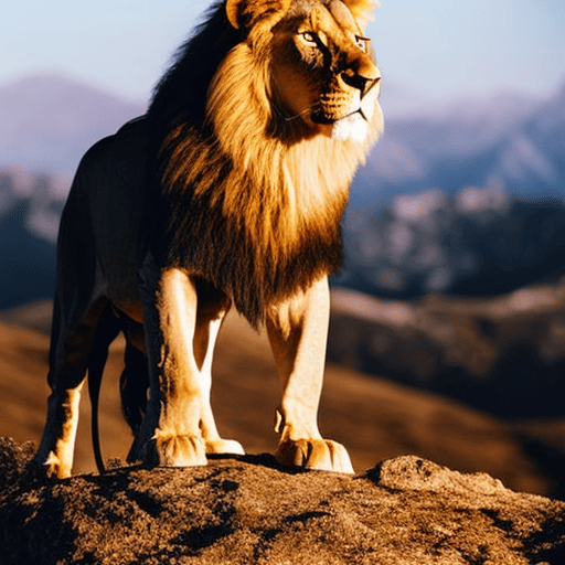  an image showcasing the majestic silhouette of a golden-maned lion, standing proudly atop a mountain peak, exuding an aura of confidence and magnetism, capturing the essence of Leo's natural born leadership and irresistible charisma