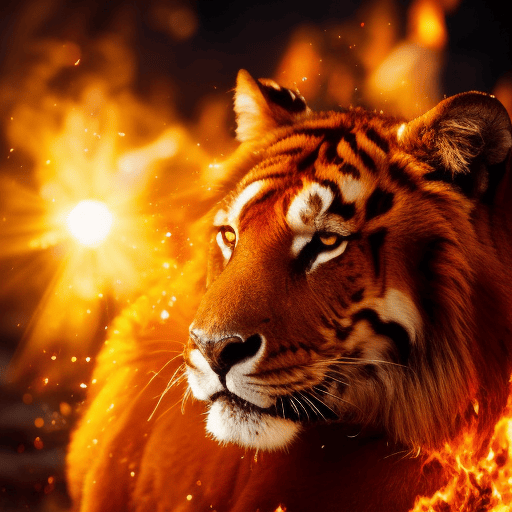 An image showcasing a regal Leo, radiating confidence and strength, surrounded by vibrant crystals that capture their fiery essence