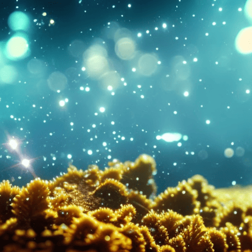 An image featuring a mesmerizing deep-sea scene, where vivid blue water envelops a captivating Scorpio constellation