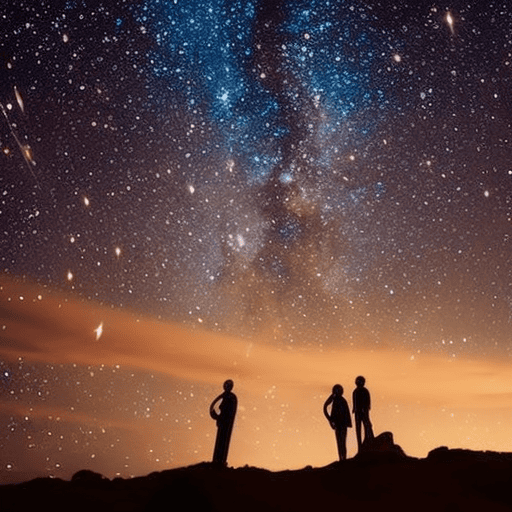 An image that portrays a vibrant night sky, dotted with constellations