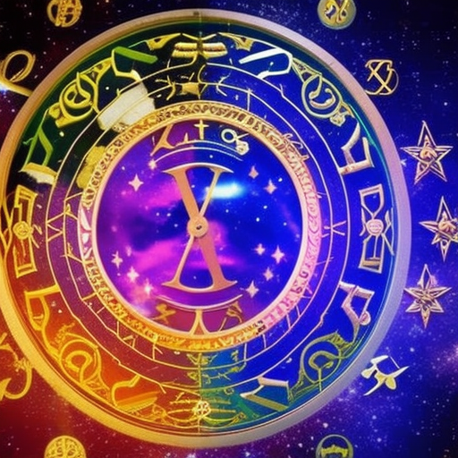 An image showcasing the twelve zodiac signs in a celestial backdrop, with each sign represented by its corresponding numerical symbol